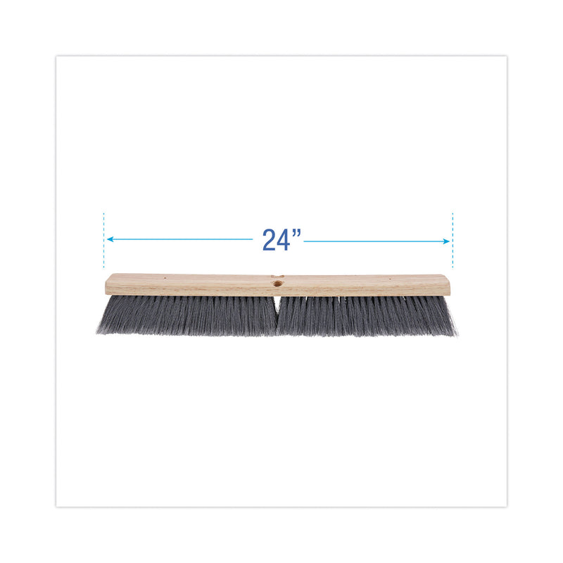 Boardwalk Floor Brush Head, 3" Gray Flagged Polypropylene Bristles, 24" Brush