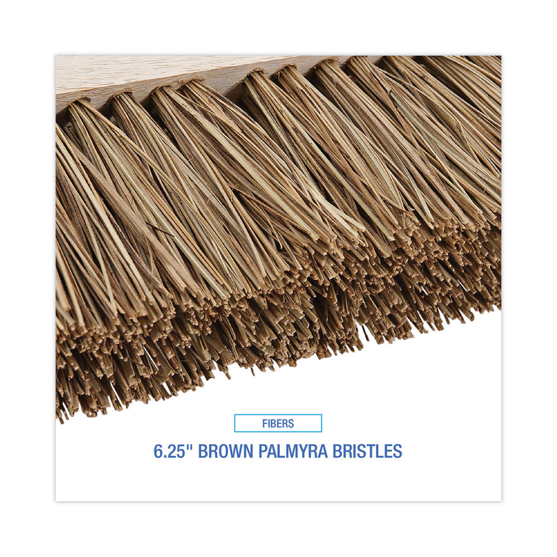 Boardwalk Street Broom Head, 6.25" Brown Palmyra Fiber Bristles, 16" Brush