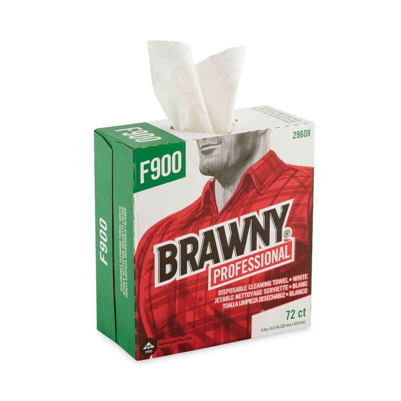 Brawny FLAX 900 Heavy Duty Cloths, 9 x 16.5, White, 72/Box, 10 Box/Carton