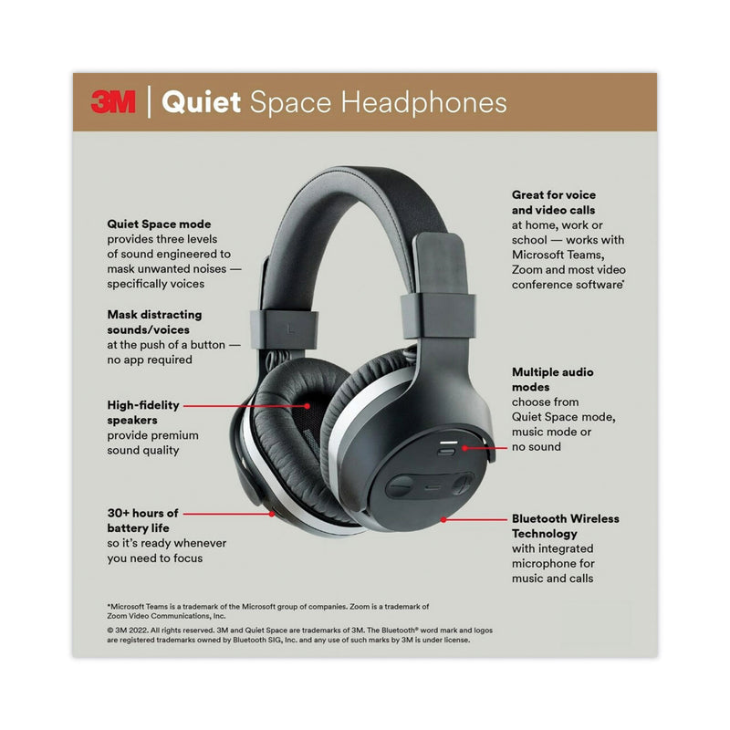 3M Quiet Space Headphones, Black