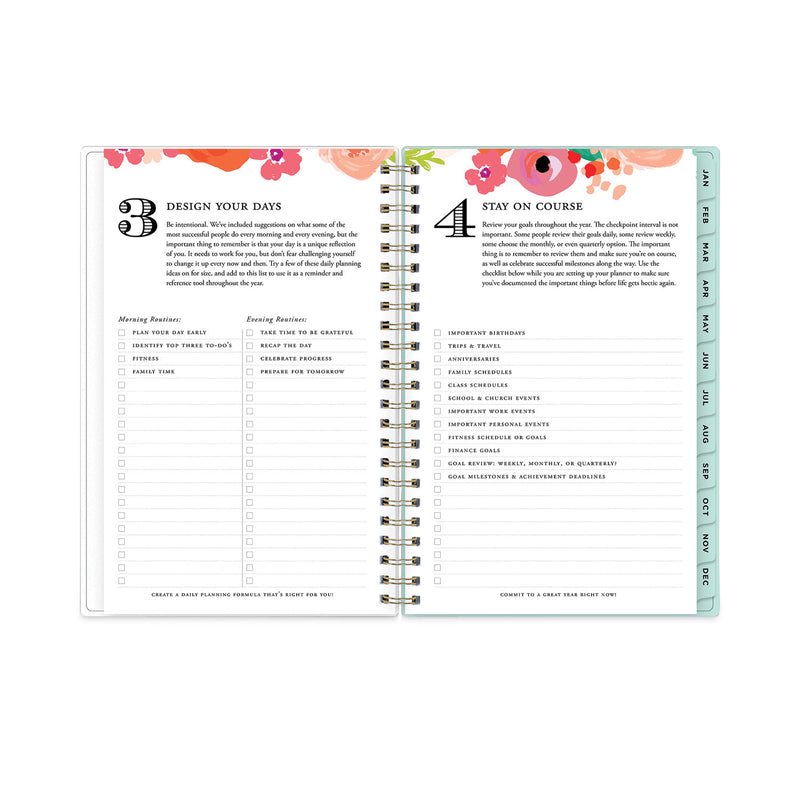 Blue Sky Day Designer Secret Garden Mint Frosted Weekly/Monthly Planner, 8 x 5, Multicolor Cover, 12-Month (Jan to Dec): 2023