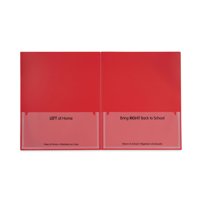 C-Line Classroom Connector Folders, 11 x 8.5, Red, 25/Box