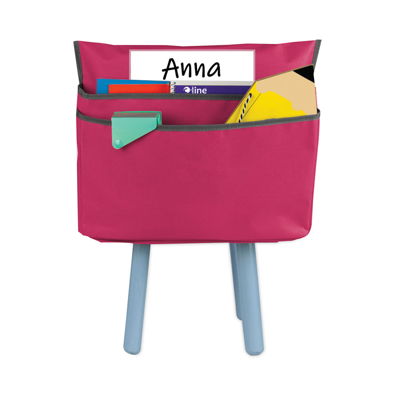 C-Line Chair Cubbies for Most Classroom Chair Styles, Large, 18" x 13.25", Fabric/Vinyl, Sunset Red