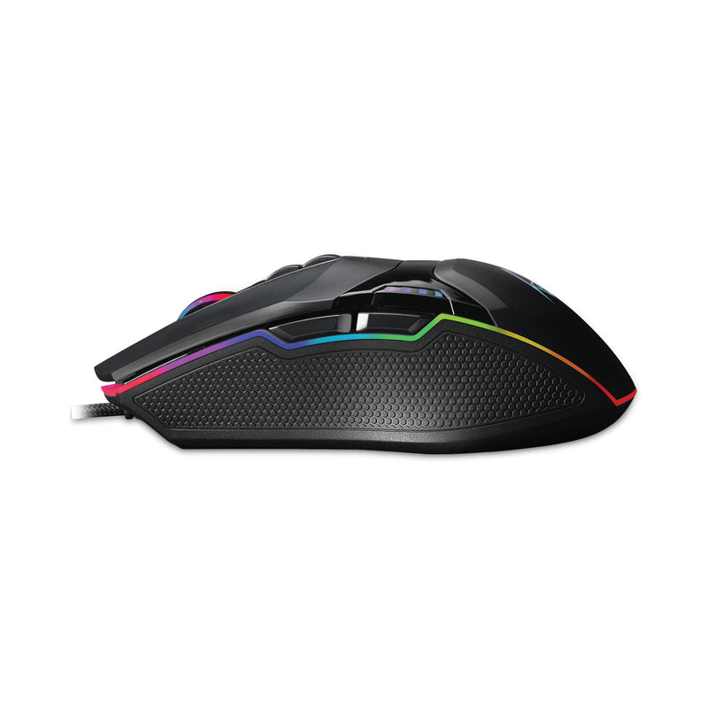 Adesso iMouse X5 Illuminated Seven-Button Gaming Mouse, USB 2.0, Left/Right Hand Use, Black