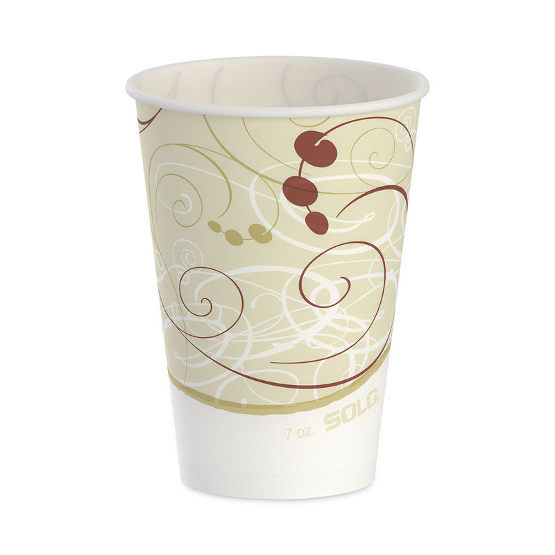 Dart Symphony Design Wax-Coated Paper Cold Cup, 7 oz, Beige/White, 100/Sleeve, 20 Sleeves/Carton