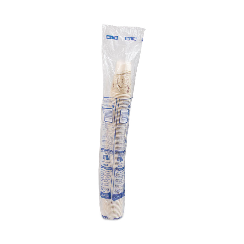 Dart Symphony Design Wax-Coated Paper Cold Cup, 7 oz, Beige/White, 100/Sleeve, 20 Sleeves/Carton