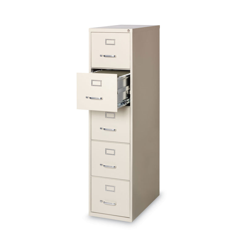 Hirsh Industries Vertical Letter File Cabinet, 5 Letter-Size File Drawers, Putty, 15 x 26.5 x 61.37