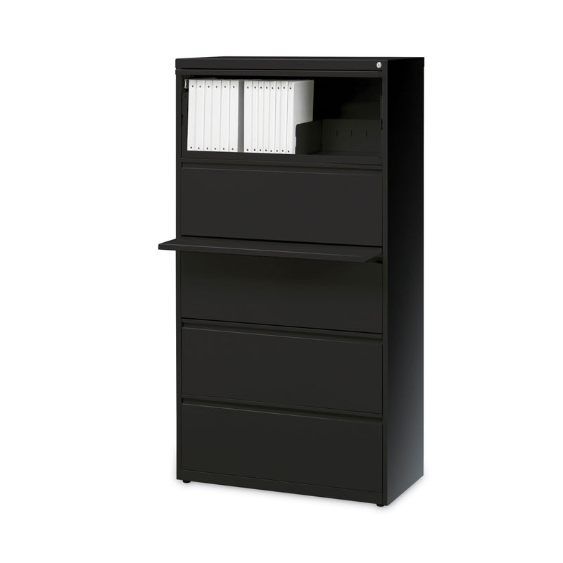 Hirsh Industries Lateral File Cabinet, 5 Letter/Legal/A4-Size File Drawers, Black, 30 x 18.62 x 67.62