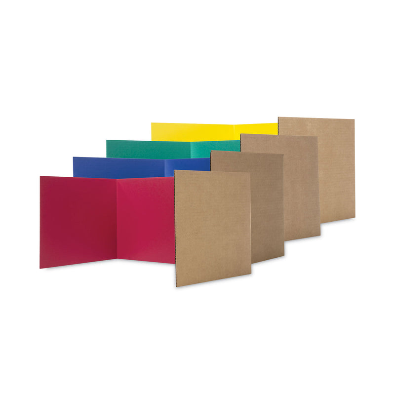 Flipside Study Carrel, 48 x 18, Assorted Colors, 24/Pack