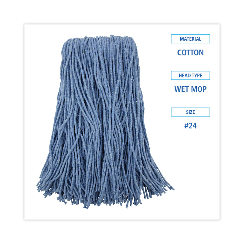 Boardwalk Mop Head, Standard Head, Cotton/Synthetic Fiber, Cut-End,