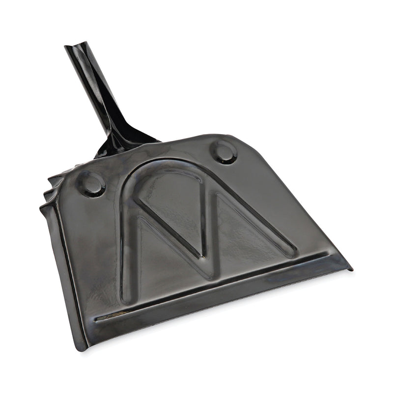 Boardwalk Metal Dust Pan, 12 x 14, 2" Handle, 20-Gauge Steel, Black, 12/Carton