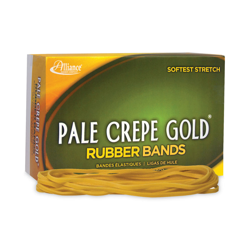 Alliance Pale Crepe Gold Rubber Bands, Size 117B, 0.06" Gauge, Golden Crepe, 1 lb Box, 300/Box