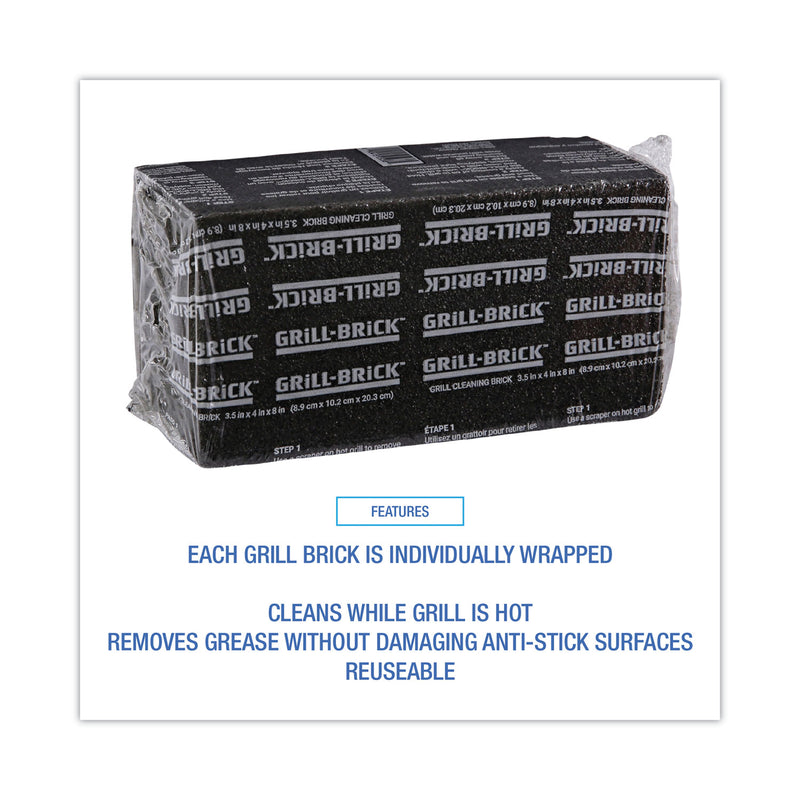 Boardwalk Grill Brick, 8 x 4, Black, 12/Carton