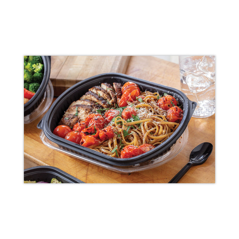 Pactiv Evergreen Clearview Micromax Microwavable Container, 36 oz, 9.38 x 8 x 1.5, Black, Plastic, 250/Carton