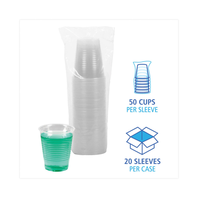 Boardwalk Translucent Plastic Cold Cups, 12 oz, Polypropylene, 50 Cups/Sleeve, 20 Sleeves/Carton