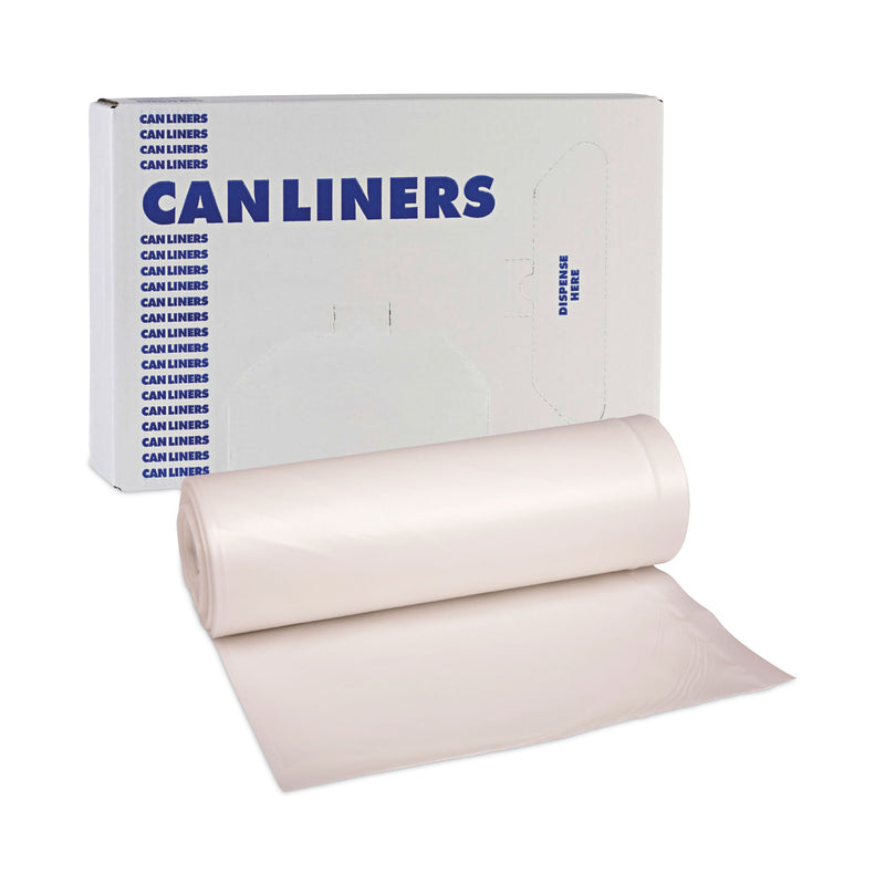 Boardwalk High-Density Can Liners, 45 gal, 19 microns, 40" x 46", Natural, 150/Carton