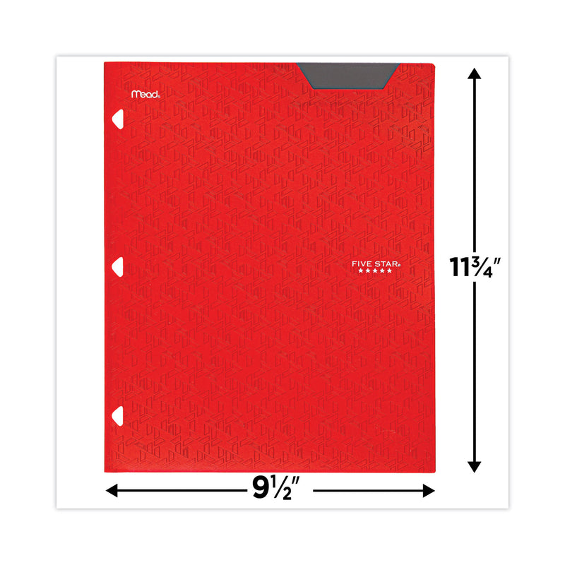 Five Star Two-Pocket Stay-Put Plastic Folder, 11 x 8.5, Assorted, 4/Pack