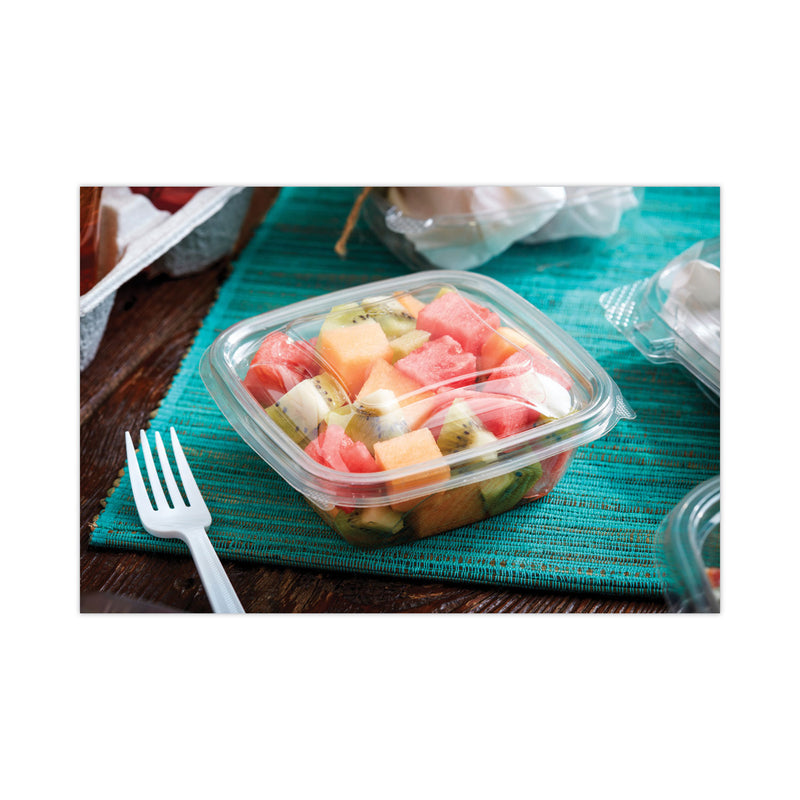 Pactiv Evergreen EarthChoice Square Recycled Bowl, 12 oz, 5 x 5 x 1.63, Clear, Plastic, 504/Carton