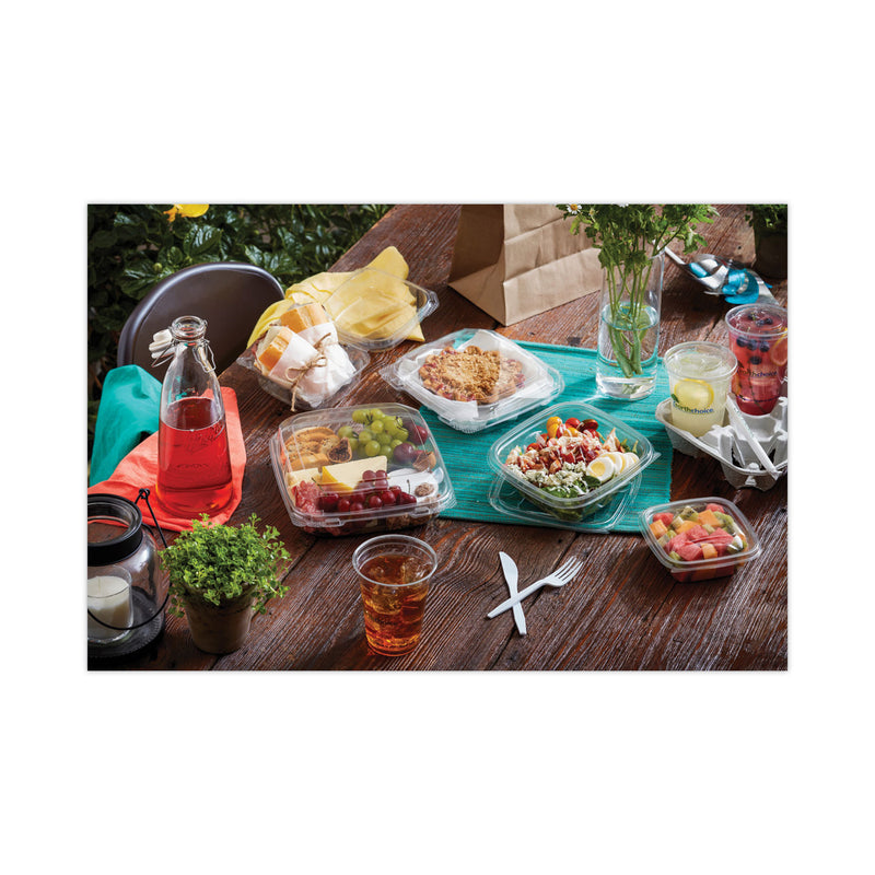 Pactiv Evergreen EarthChoice Square Recycled Bowl, 12 oz, 5 x 5 x 1.63, Clear, Plastic, 504/Carton