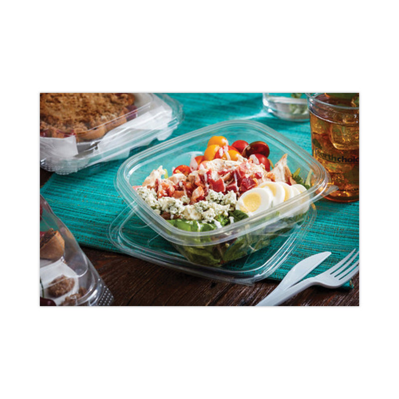 Pactiv Evergreen EarthChoice Square Recycled Bowl, 32 oz, 7 x 7 x 2, Clear, Plastic, 300/Carton