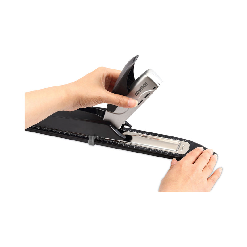 Bostitch Long Reach Stapler, 25-Sheet Capacity, 12" Throat, Black/Silver