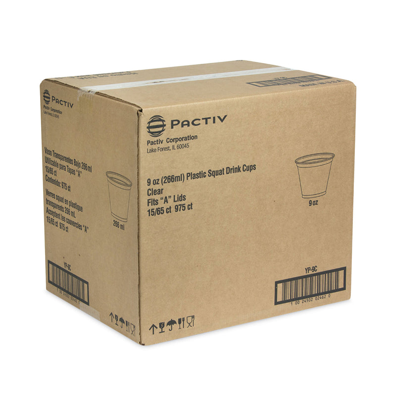 Pactiv Evergreen EarthChoice Recycled Clear Plastic Cold Cups, 9 oz, Clear, 975/Carton