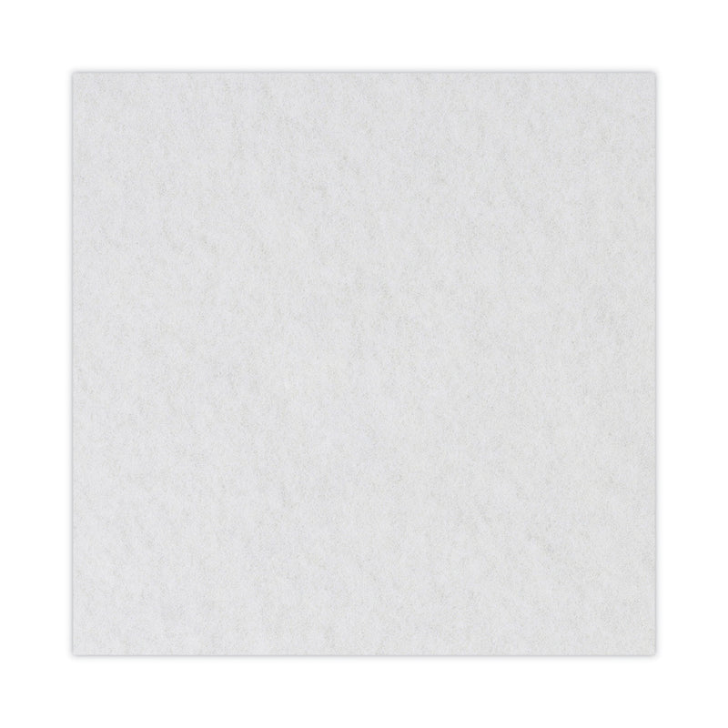 Boardwalk Polishing Floor Pads, 12" Diameter, White, 5/Carton