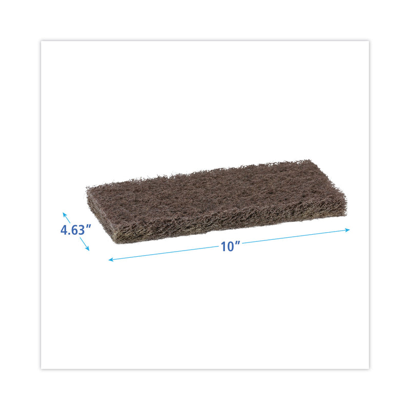 Boardwalk Heavy-Duty Scour Pad, 4.63 x 10, Brown, 20/Carton