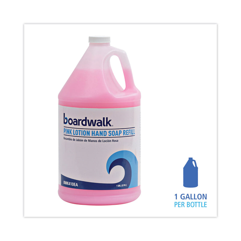 Boardwalk Mild Cleansing Pink Lotion Soap, Cherry Scent, Liquid, 1 gal Bottle, 4/Carton