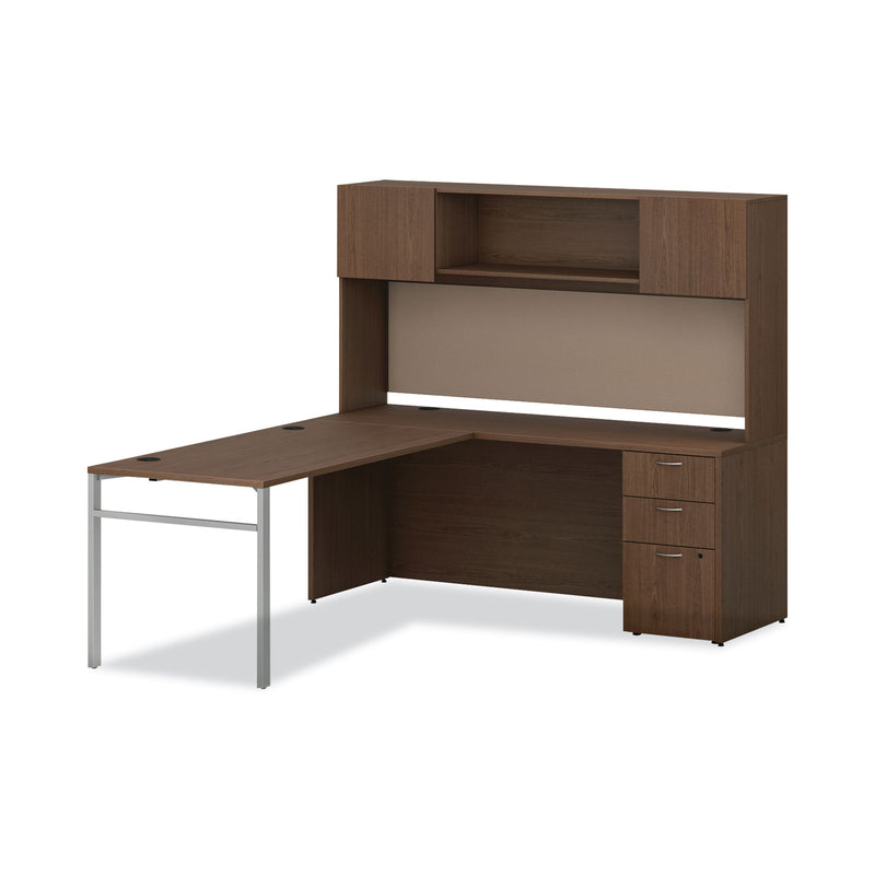 HON Mod Desk Hutch, 3 Compartments, 72w x 14d x 39.75h, Sepia Walnut