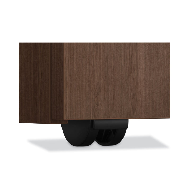 HON Mod Mobile Pedestal, Left or Right, 3-Drawers: Box/Box/File, Legal/Letter, Sepia Walnut, 15" x 20" x 28"