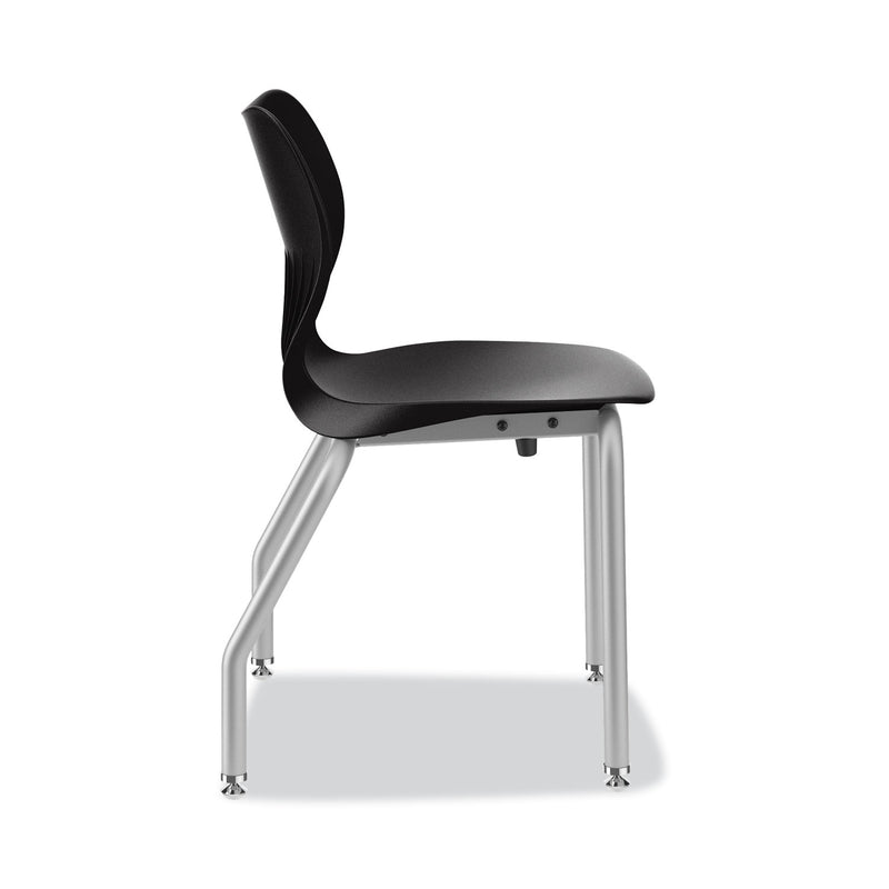 HON SmartLink Four-Leg Chair, 19.5" x 19.63" x 31", Onyx Seat, Onyx Base, 4/Carton