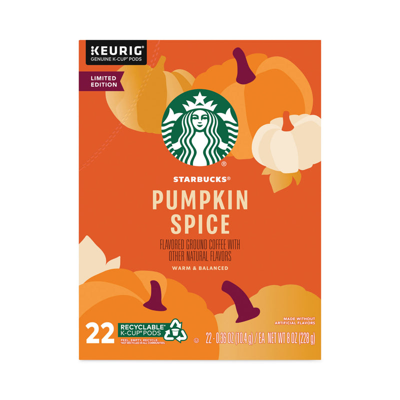 Starbucks Pumpkin Spice Coffee, K-Cups, 22/Box, 4 Boxes/Carton