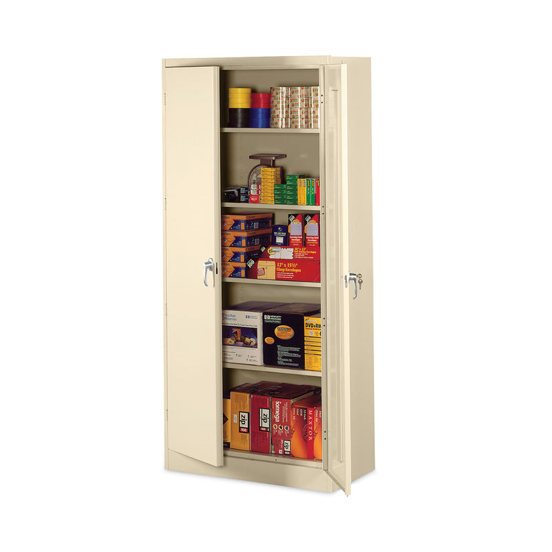 Alera Assembled 78" High Heavy-Duty Welded Storage Cabinet, Four Adjustable Shelves, 36w x 24d, Putty