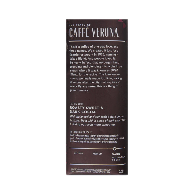 Starbucks Coffee, Caffe Verona, Ground, 1lb Bag