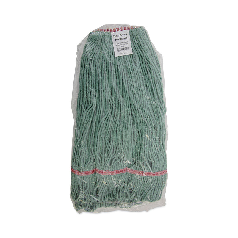 Boardwalk Mop Head, Premium Standard Head, Cotton/Rayon Fiber, Large, Green