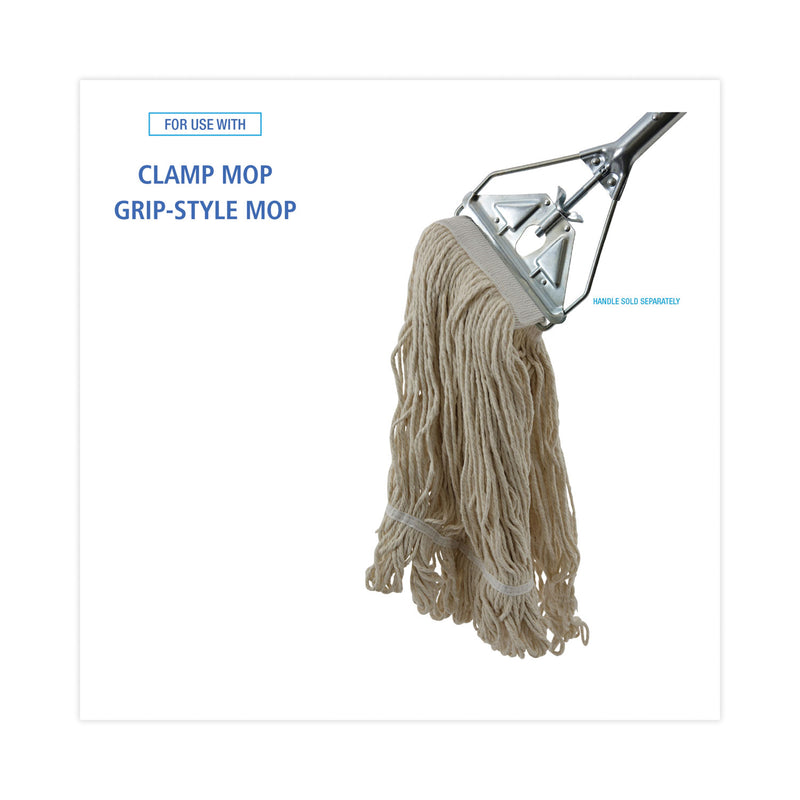 Boardwalk Mop Head, Pro Loop Web/Tailband, Premium Saddleback Head, Ctn, 24-oz., WH, 12/CT