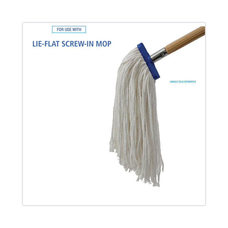 Boardwalk Mop Head, Lie-Flat Head, Rayon Fiber, 24oz, White, 12/Carton