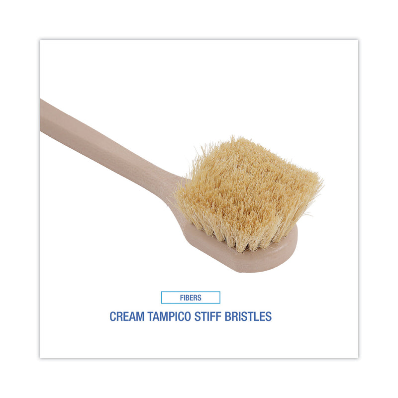 Boardwalk Utility Brush, Cream Tampico Bristles, 5.5" Brush, 14.5" Tan Plastic Handle