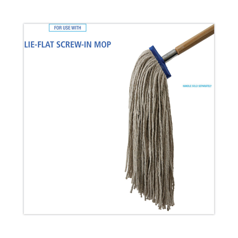 Boardwalk Mop Head, Lie-Flat Head, Cotton Fiber, 24 oz., White, 12/Carton