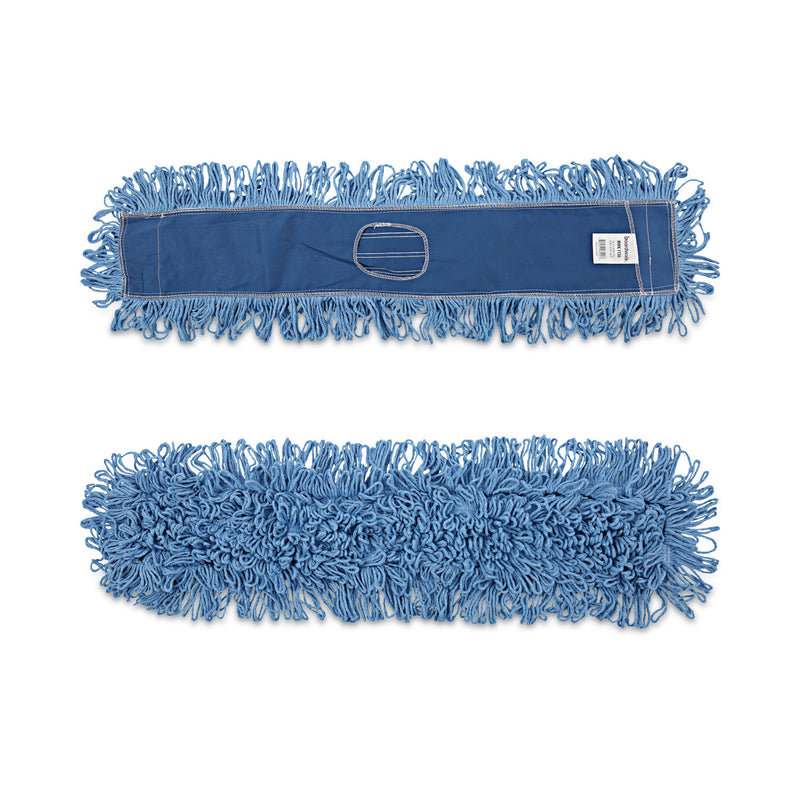 Boardwalk Dry Mopping Kit, 36 x 5 Blue Blended Synthetic Head, 60" Natural Wood/Metal Handle