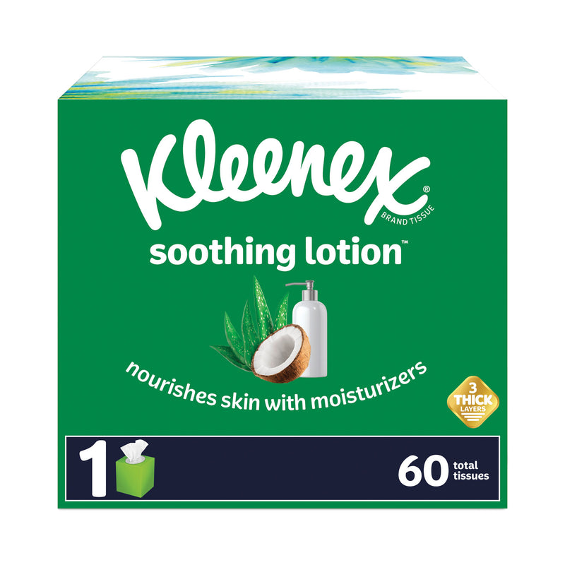 Kleenex Lotion Facial Tissue, 3-Ply, White, 60 Sheets/Box, 27 Boxes/Carton