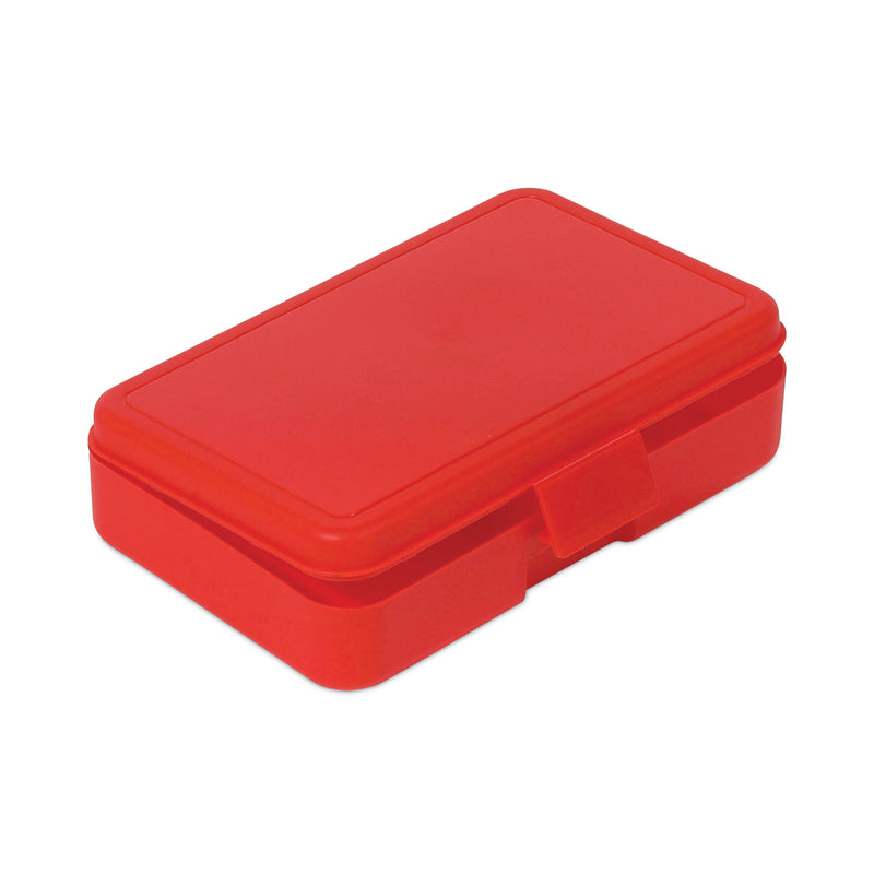 deflecto Antimicrobial Pencil Box, 7.97 x 5.43 x 2.02, Red