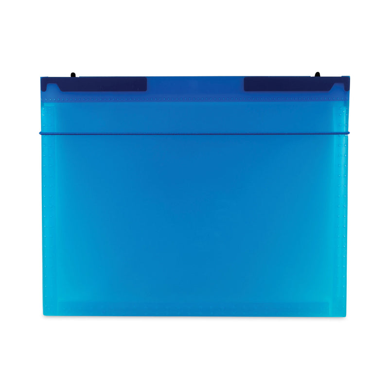 C-Line Expanding File with Hang Tabs, Pre-Printed Index-Tab Inserts, 12 Sections, 1" Capacity, Letter Size, 1/6-Cut Tabs, Blue