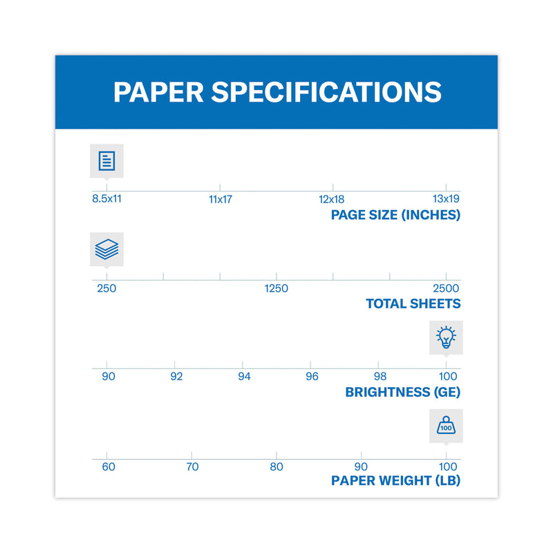 Hammermill Premium Color Copy Cover, 100 Bright, 100 lb Cover Weight, 8.5 x 11, 250 Sheets/Pack, 6 Packs/Carton