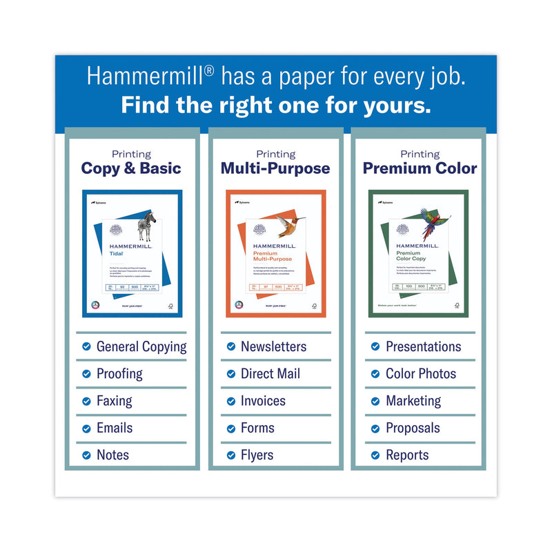 Hammermill Colors Print Paper, 20 lb Bond Weight, 8.5 x 11, Gray, 500 Sheets/Ream, 10 Reams/Carton