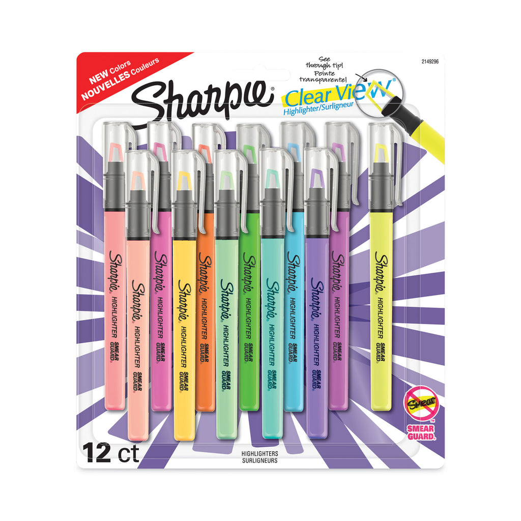 Sharpie® Clearview Tank-Style Highlighter, Assorted Ink Colors