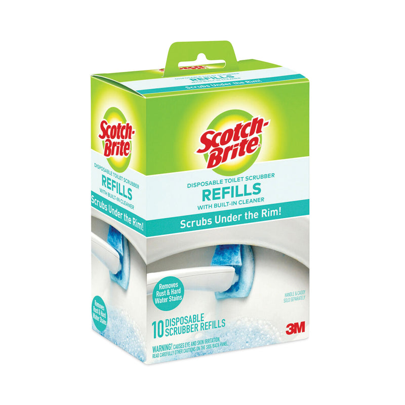 Scotch-Brite Disposable Toilet Scrubber Refill, Blue/White, 10/Pack