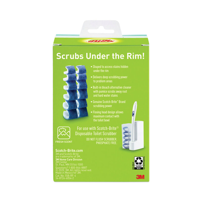 Scotch-Brite Disposable Toilet Scrubber Refill, Blue/White, 10/Pack