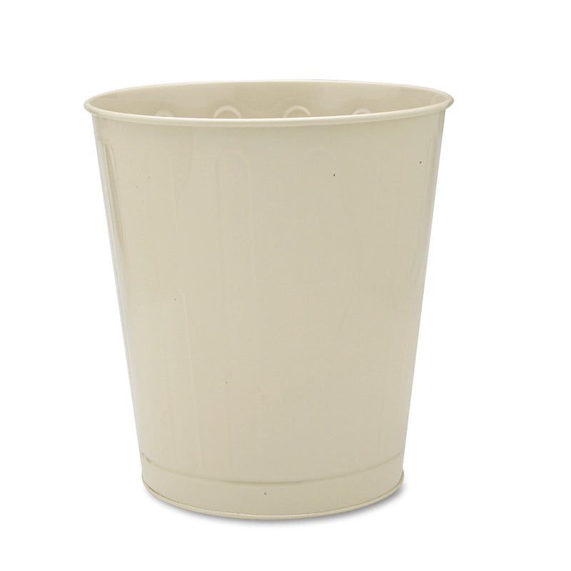 Rubbermaid Fire-Safe Wastebasket, Round, Steel, 6.5 gal, Almond